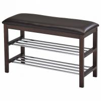 Обувница SR-0628  дерево/металл/экокожа, 81х31х49см, коричневый фото Обувница SR-0628  дерево/металл/экокожа, 81х31х49см, коричневый