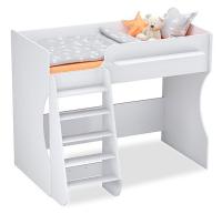Кровать-чердак Polini Kids Dream 1700, белый Кровать-чердак Polini Kids Dream 1700, белый. Фото №1
