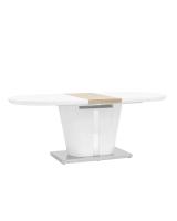 Стол обеденный Мулен раскладной 160-220*90 глянцевый белый фото Стол обеденный Мулен раскладной 160-220*90 глянцевый белый. Фото №1