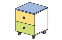 Тумба мобильная два ящика Силуэт