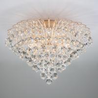 Потолочная люстра Eurosvet Ostiniya 3299/9 белый с золотом/прозрачный хрусталь Strotskis. Фото №1