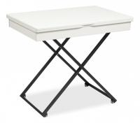 Стол универсальный трансформируемый MERIDIAN МДФ/металл, 85*50*57,5см/ 110,2*85*57,5 см, Белый, основание черное
