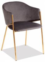 Стул  KRONOS (mod. 8158) металл/вельвет, серый/золотые ножки, G062-40 (поставляется по 2 шт) фото Стул  KRONOS (mod. 8158) металл/вельвет, серый/золотые ножки, G062-40 (поставляется по 2 шт). Фото №1