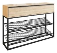 Крафт 2 Обувница черный муар/дуб сонома фото Крафт 2 Обувница черный муар/дуб сонома