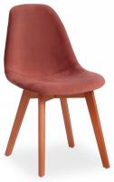 Стул Secret De Maison CINDY SOFT (mod. C1021F1) вельвет/дерево , 53 х 45 х 81 см , коралловый (HLR 44)/натуральный (поставляется по 4 шт)
