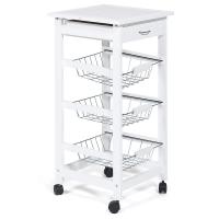 Столик передвижной кухонный разделочный (mod. JW3-2014-1) (Белый)