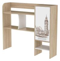 Лайт-1 НадстройкаСтола компьютерного 1200 дуб сонома/белый. Фото №1