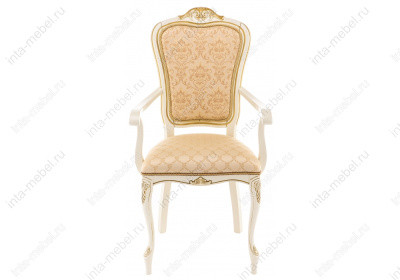 Стул деревянный Руджеро патина золото / бежевый. Фото