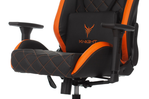 Кресло игровое Knight OUTRIDER черный/оранжевый ромбик эко.кожа с подголов. крестовина металл. Фото №9