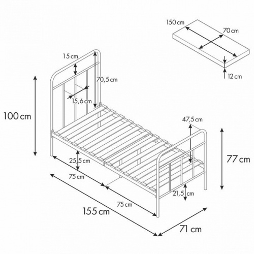 Кровать Polini kids Vintage 200, бронза. Фото №11
