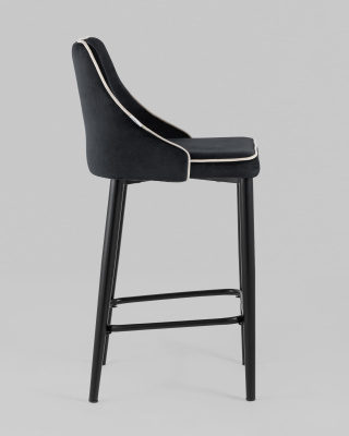 Стул полубарный Коби велюр черный фото Стул полубарный Коби велюр черный. Фото