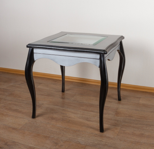 Журнальный стол 60/C Plata Envejesida/Negro Roto. Фото №1