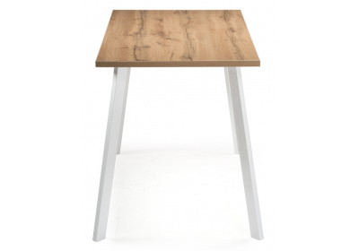 Стол деревянный Тринити Лофт 120 25 мм дуб вотан / матовый белый. Фото №3