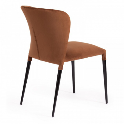 Стул ALVOR (mod. 715) ткань/металл, 48х65х86 см, высота до сиденья 51 см, коричневый barkhat 11/черный (поставляется по 4 шт). Фото