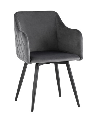 Стул Ника вращающийся велюр серый. Фото