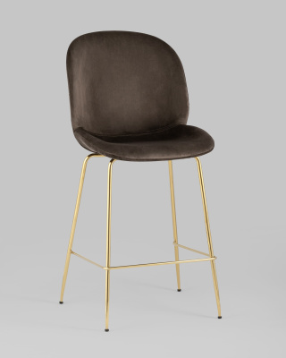 Стул полубарный Beetle со спинкой коричневый. Фото №3