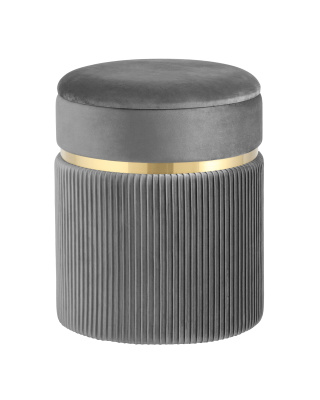 Пуф Миранда с ящиком велюр серый фото Пуф Миранда с ящиком велюр серый. Фото №2