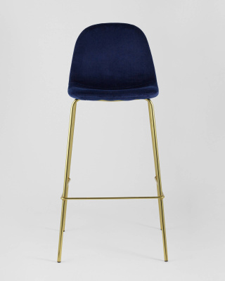Стул барный Валенсия велюр синий золотые ножки фото Стул барный Валенсия велюр синий золотые ножки. Фото №4