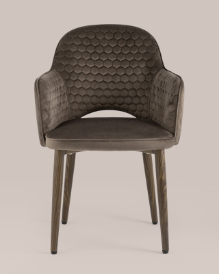 Стул Венера Хани велюр коричневый ножки дерево. Фото