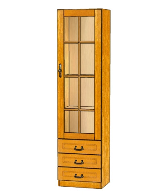 Шкаф Орион 1ГС (глубокий со стеклом). Фото