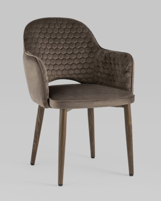 Стул Венера Хани велюр коричневый ножки дерево. Фото