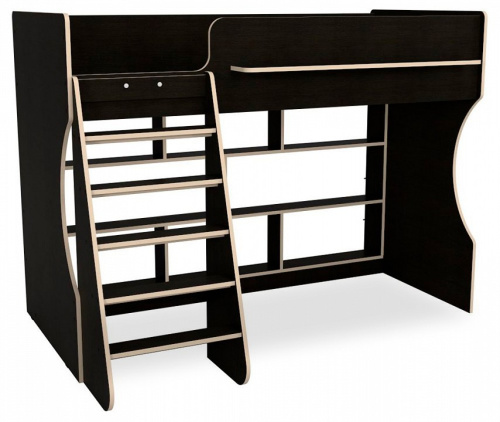 Кровать-чердак Р432-П Капризун 1, древесина коричневая светлая дуб. Фото №1