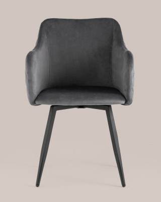 Стул Ника вращающийся велюр серый. Фото