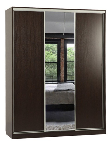 Шкаф-купеБассо 1-600* (полкиСлева) венге фото Шкаф-купеБассо 1-600* (полкиСлева) венге. Фото №1