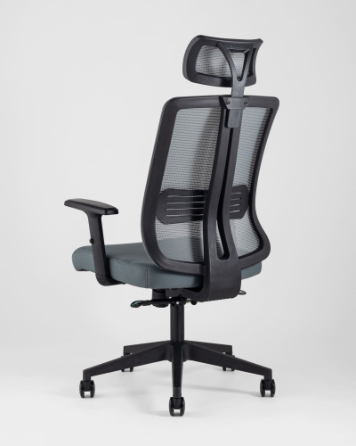 Кресло руководителя TopChairs Post серое фото Кресло руководителя TopChairs Post серое. Фото №7