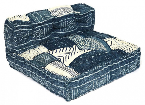 Модуль мягкий со спинкой Secret De Maison BASCO (mod. MA-105) cotton Kilim, 80х80х43см, синий. Фото №1