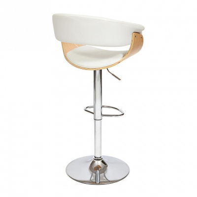 Барный стул VIMTA (mod.4021S) металл/дерево/экокожа, 60х51х91,5-112,5 см, высота сиденья 61,5-82,5 см, белый/натуральный/хром фото Барный стул VIMTA (mod.4021S) металл/дерево/экокожа, 60х51х91,5-112,5 см, высота сиденья 61,5-82,5 см, белый/натуральный/хром. Фото №2