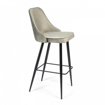 Стул барный KISH (mod. 714) ткань/металл, 50х57х110 см, высота до сиденья 78 см, серый barkhat 26/черный (поставляется по 2 шт). Фото