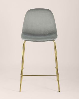 Стул полубарный Валенсия велюр серый золотые ножки фото Стул полубарный Валенсия велюр серый золотые ножки. Фото №5