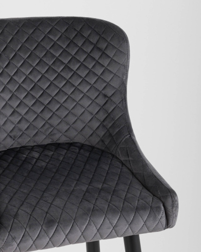 Стул барный Ститч велюр серый. Фото №10