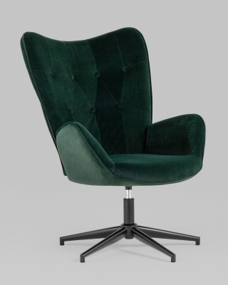 Кресло Филадельфия велюр изумрудный ножка черная. Фото