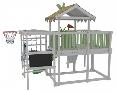 Комплекс игровой ДК3Б, бирюзовый, серый. Фото