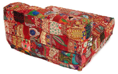 Модуль мягкий со спинкой Secret De Maison GIPSY (mod. MA-100) cotton patchwork, 80х80х43см, этнический красный. Фото №2