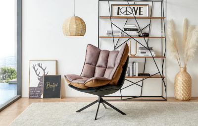 Дизайнерское кресло HUSK DC-1565F коричневое (BROWN). Фото №5