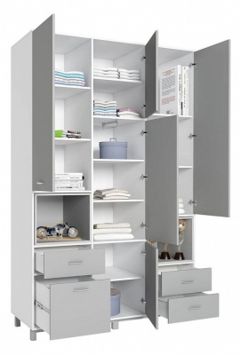 Шкаф комбинированный Polini kids Mirum 2335, белый фото Шкаф комбинированный Polini kids Mirum 2335, белый. Фото №3