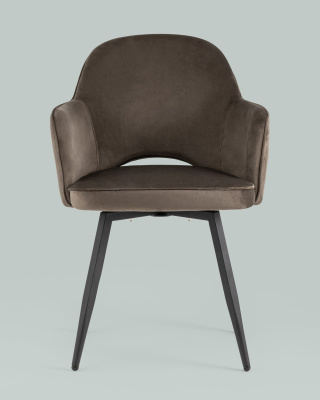 Стул Венера вращающийся велюр коричневый. Фото