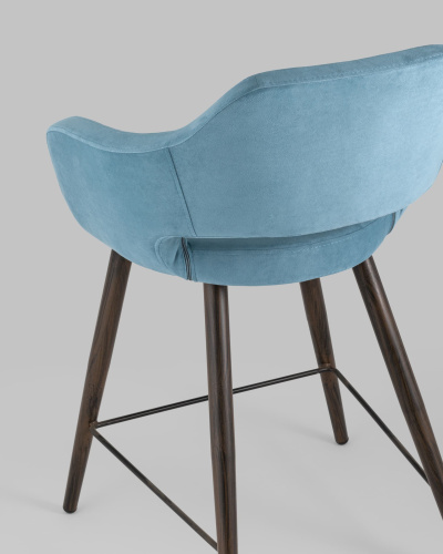 Стул полубарный Саймон велюр пыльно-голубой. Фото №8