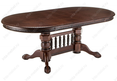 Стол деревянный Кантри орех с коричневой патиной. Фото