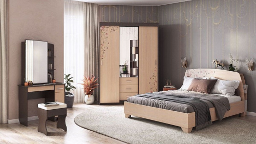 Спальный гарнитур Виктория-2 К1 венге/дуб млечный. Фото №1