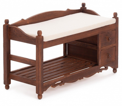 Обувница с 2-я ящиками Secret De Maison AZUR ( mod.TT-BH004) павловния , 80*33*47, Орех (Walnut). Фото №2