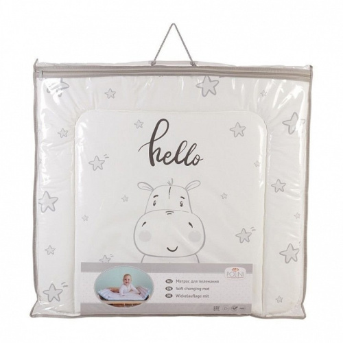 Матрас пеленальный Polini kids Бегемотик, серый фото Матрас пеленальный Polini kids Бегемотик, серый. Фото №7