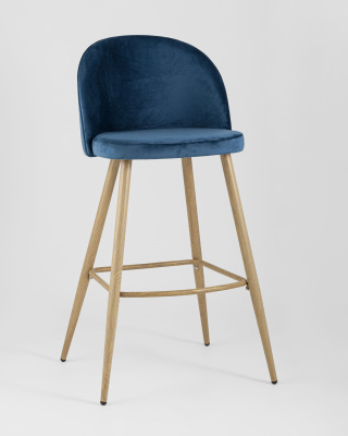 Стул барный Лион голубой велюр фото Стул барный Лион голубой велюр. Фото №3
