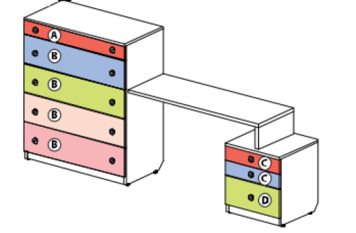Стол с комодом и опорной тумбой Силуэт. Фото №1