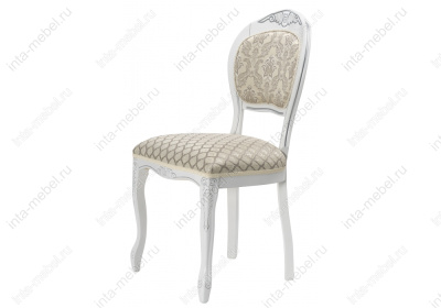 Стул деревянный Лауро патина серебро / бежевый. Фото