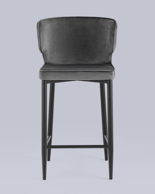 Стул полубарный Матео велюр серый фото Стул полубарный Матео велюр серый. Фото №5
