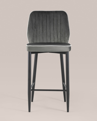 Стул полубарный Лоренс велюр антрацитовый. Фото №5